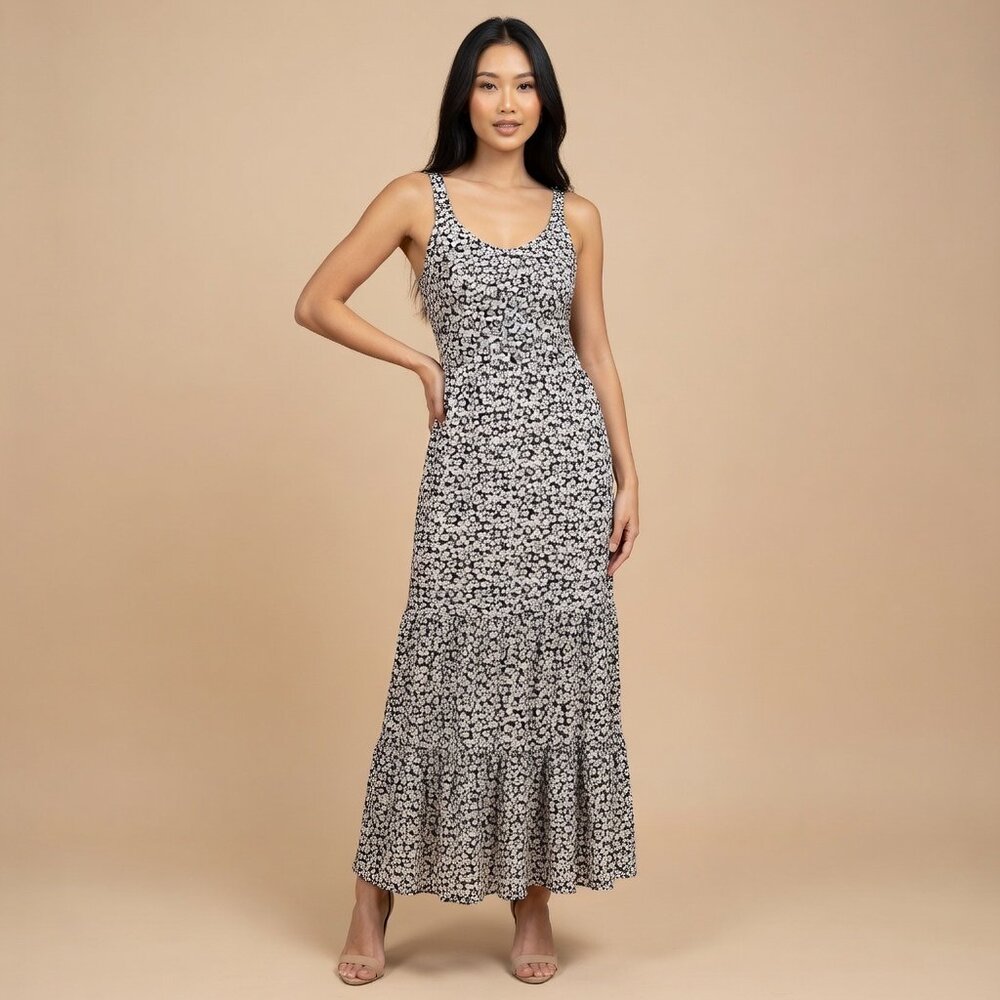 Black and white maxi dress